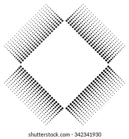 Abstract square element with halftone. Vector art.