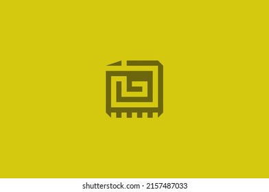 Abstraktes quadratisches Logo-Design