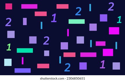 Abstract square flat with number background vector