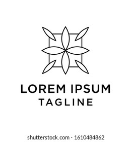 Abstract Square Floral circle Logo Design Template