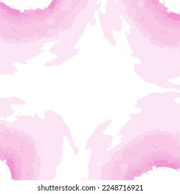 Abstract square frame, background texture in trendy shades light pink in watercolor manner. Isolate