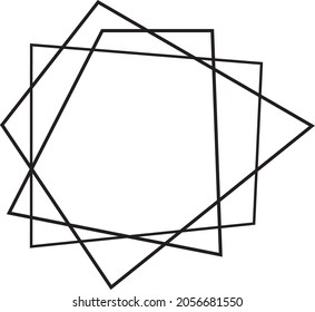 Abstract square frame clipart. Vector line outline. Vector illustration isolated on white background.