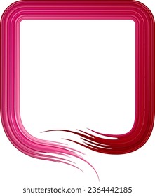 Abstract square frame with curve pink brush stroke texture gradient. Vector illustration.