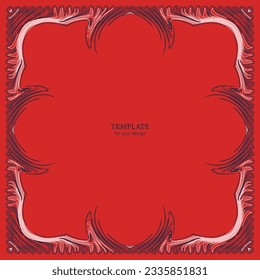 Abstract square frame with dynamic curved lines. Colors Frame with sharp wavy lines. Template for your design.
