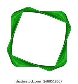 Abstract square frame, green border, vector illustration.