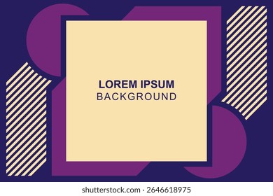 Abstract square frame with text box on colorful background. Vector illustration.