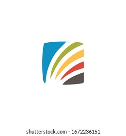 Abstract square with fulcolor stripes vector illustration.
