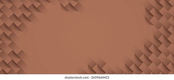 Abstrakt quadratische geometrische Farbton Mocha Mousse Hintergrund. Licht und Schatten. Vektor.
