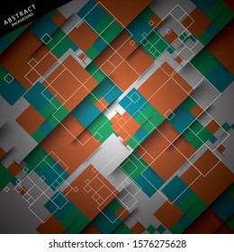 Abstract square geometric colorful background