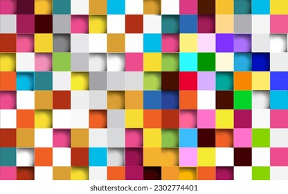 Abstract square geometric colorful vector background.