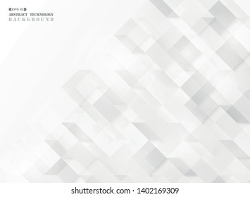 Abstract square geometric cube pattern technology design vector background. You can use for ad, poster, artwork, presentation, tech template. illustration vector eps10