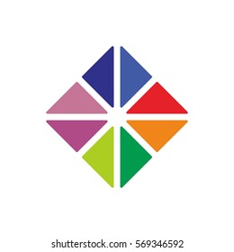abstract square with geometry logo design