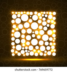 Abstract square of glowing circles. Vector illustration. Eps 10