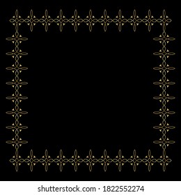 Abstract square gold frame. Festive banner. Vector illustration EPS10