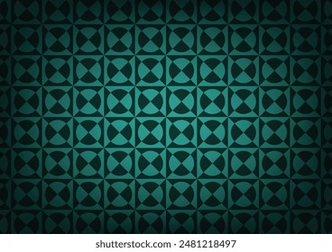 Abstract square green circle pattern black modern background. vector illustration.
