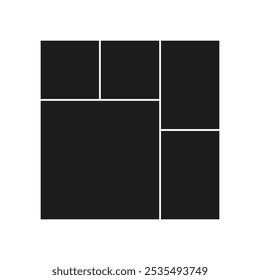 Abstract square grid icon. Geometric block pattern. Minimalist vector design. Simple modern shape.