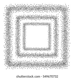 Abstract square halftone frame. Design frame with halftone effect. Black triangles on white background