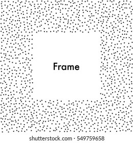 Abstract square halftone frame. Design frame with halftone effect. Black triangles on white background