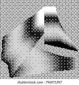 Abstract Square Halftone Vector Illustration