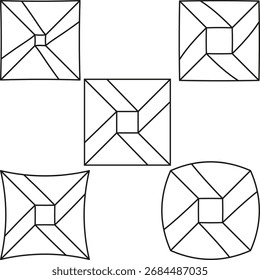 Abstract square icon. Geometric shape set. Modern line illustration. Vector graphic collection. EPS 10.
