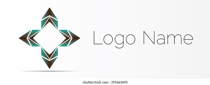 Abstract Square Icon isolated on a white, logo design.