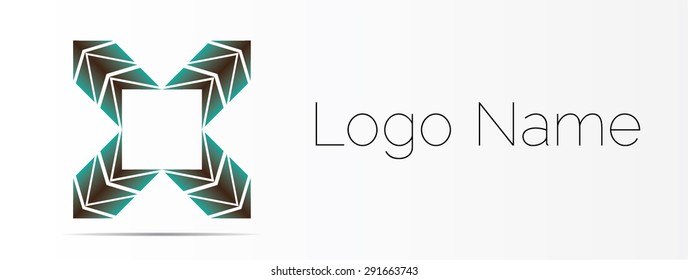 Abstract Square Icon isolated on a white, logo design.
