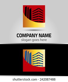 Abstract square icon real estate logo 