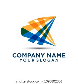 Abstract square icon with sunbeam background in vector format