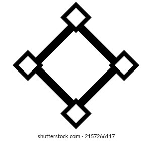 Icono cuadrado abstracto, símbolo, logotipo