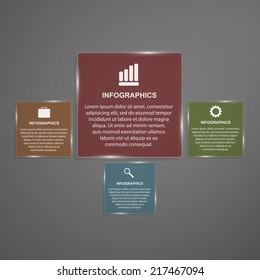 Abstract square infographics template.