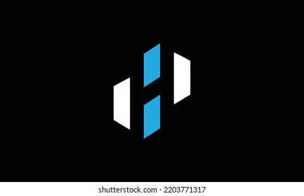Resumen La letra inicial cuadrada H Logotipo Espacio negativo. Elemento de plantilla de diseño de logotipo de vectores planos