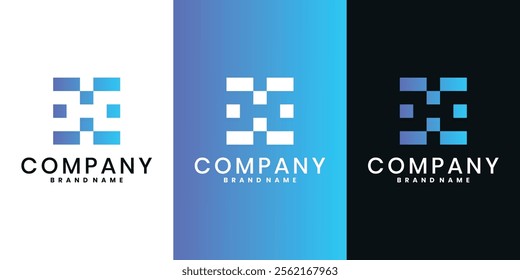Abstract square initial letter H logo design. Usable for business, technology and building logos