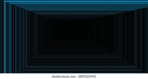 Abstract square LED light design. Glowing neon light background. Colored square LED light on a transparent (alpha) background, featuring abstract geometric negative space.