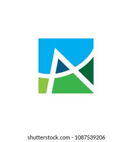 abstract square letter a logo
