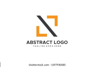 Abstract Square Letter N Logo. Flat Line Vector Logo Design Template Element