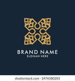Abstract square letter x vector logo design template