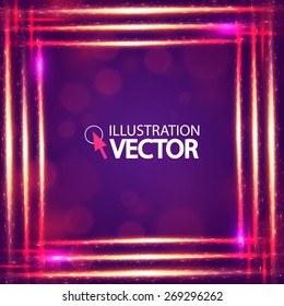 Abstract square light  frame. Vector illustration