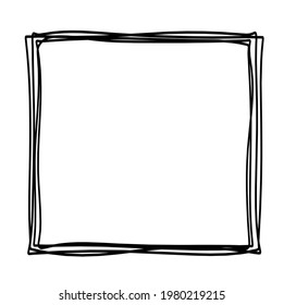 Resumen cuadrado como plano de línea sobre blanco como fondo. Vector
