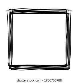 Resumen cuadrado como plano de línea sobre blanco como fondo. Vector