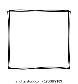 Abstraktes Quadrat als Linienzeichnung auf weißem Hintergrund. Vektorgrafik