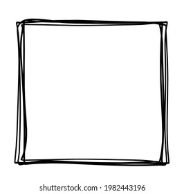 Abstract Square Line Drawing On White Stock Vector (Royalty Free ...