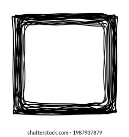 Abstract square as line drawing on white as background. Vector