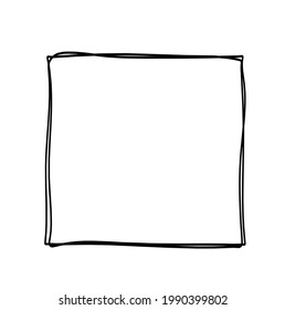 Abstract square as line drawing on white as background. Vector