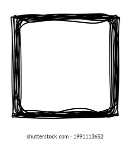 Abstract square as line drawing on white as background. Vector