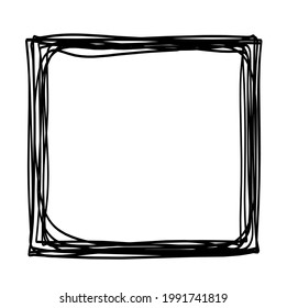 Abstract square as line drawing on white as background. Vector