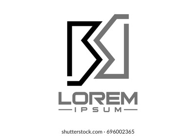 abstract square line letter s logo concept