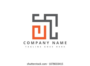 abstract square line logo concept