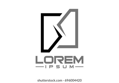 abstract square line logo concept