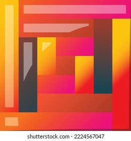 Resumen de la ilustración del logotipo de la línea cuadrada en un estilo moderno y mínimo aislado en el fondo