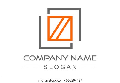 abstract square line logo, symbol, concept or template